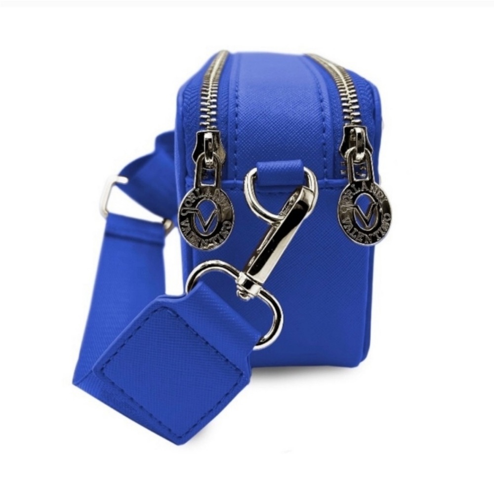 Valentino- NWT! Orlandi Blue Crossbody Bag w/ Guitar Strap- Vegan Leather - Picture 4 of 8
